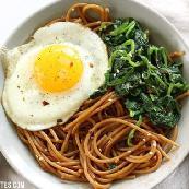 Sesame Noodles with Sesame Spinach