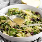 Warm Brussels and Pear Salad